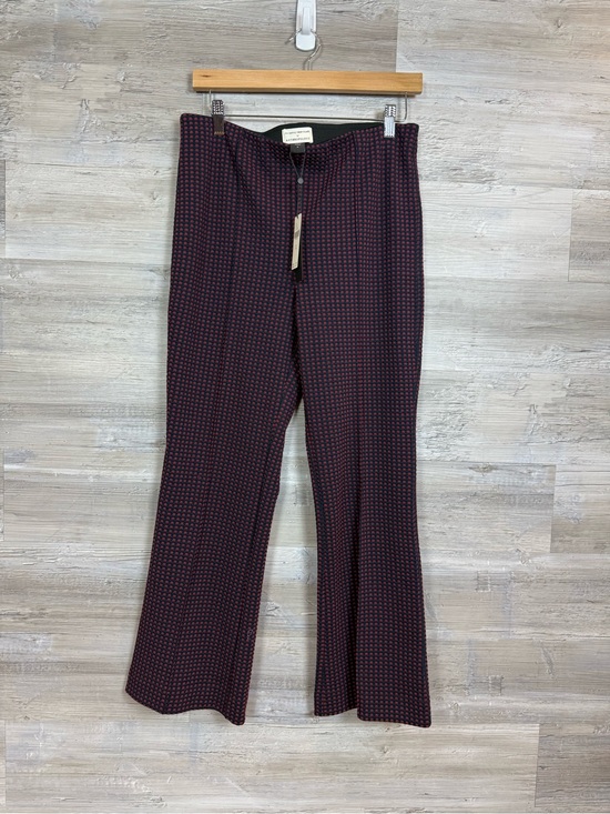 Anthropologie Other - NWT Anthropologie The Essential Crop Flare Pants Wine Red Blue Geometric M